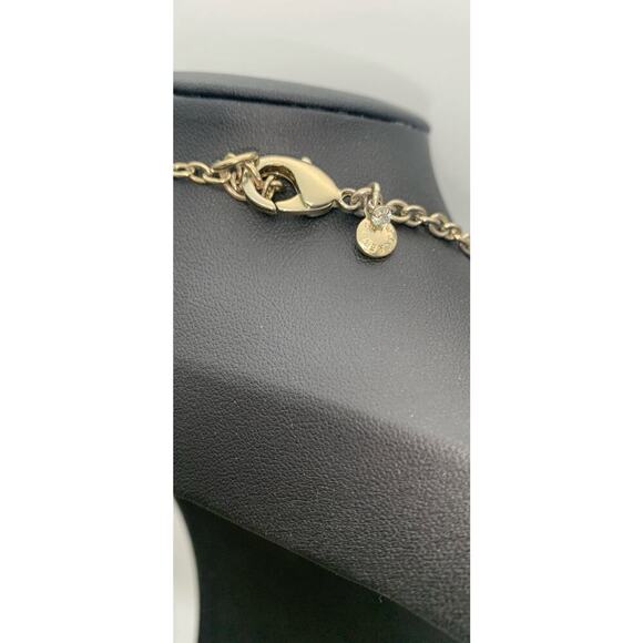 J. Crew Gold Tone Necklace W Faceted Acrylic Aquamarine Ice Blue Color Beads - Picture 5 of 5